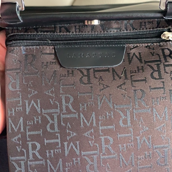 LAMARTHE Paris Black Portofino Tracolla leather Tote Bag Purse lucite handle - Picture 7 of 16